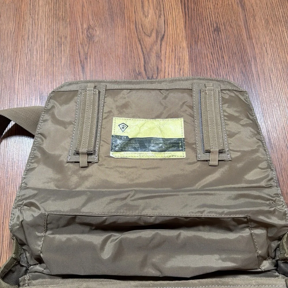 First Tactical Summit Side Satchel Military Messenger Bag Beige Brown Nylon